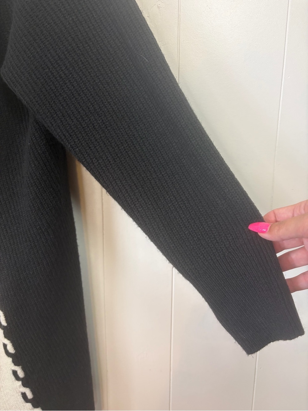 Penningtons Fuzzy Cardigan Sweater Size X 0X Cozy Open Front Knit Black Duster - Picture 5 of 7